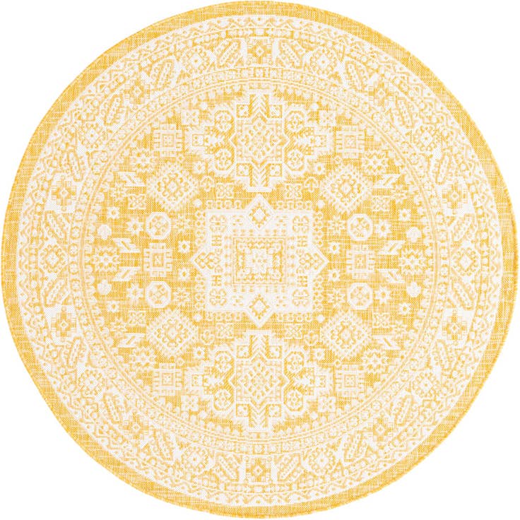 Detail image of 5' 3 x 5' 3 Easy-Clean Aztec Indoor / Outdoor Round Rug