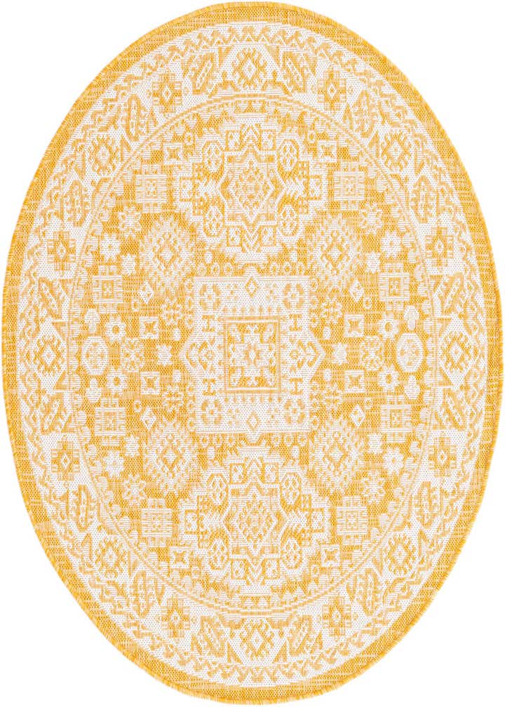 4' x 4' Easy-Clean Aztec Indoor / Outdoor Round Rug