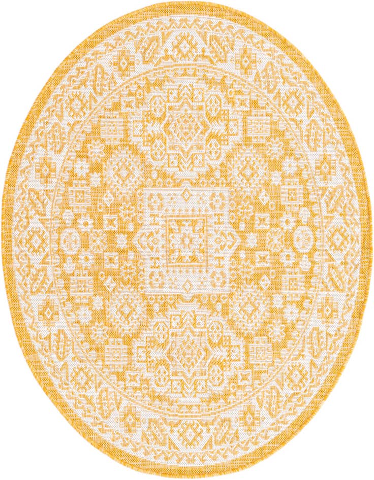 Detail image of 4' x 4' Easy-Clean Aztec Indoor / Outdoor Round Rug