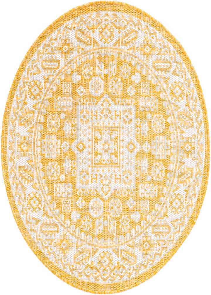 3' x 3' Easy-Clean Aztec Indoor / Outdoor Round Rug
