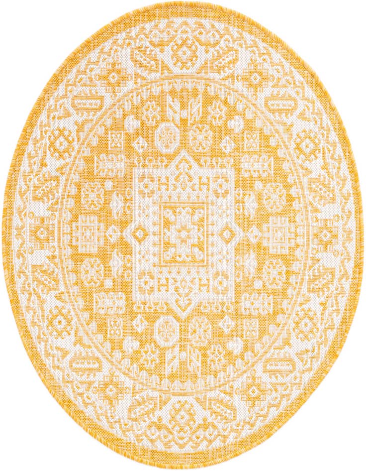 Detail image of 3' x 3' Easy-Clean Aztec Indoor / Outdoor Round Rug
