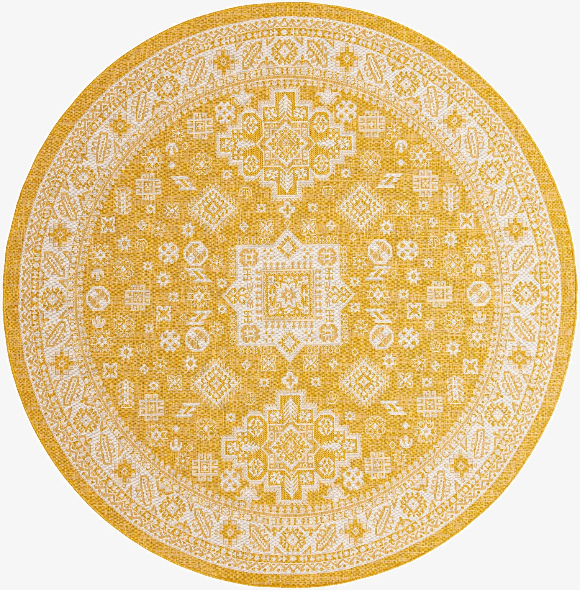 Primary image 10' x 10'  Washable Aztec Indoor / Outdoor Round Rug