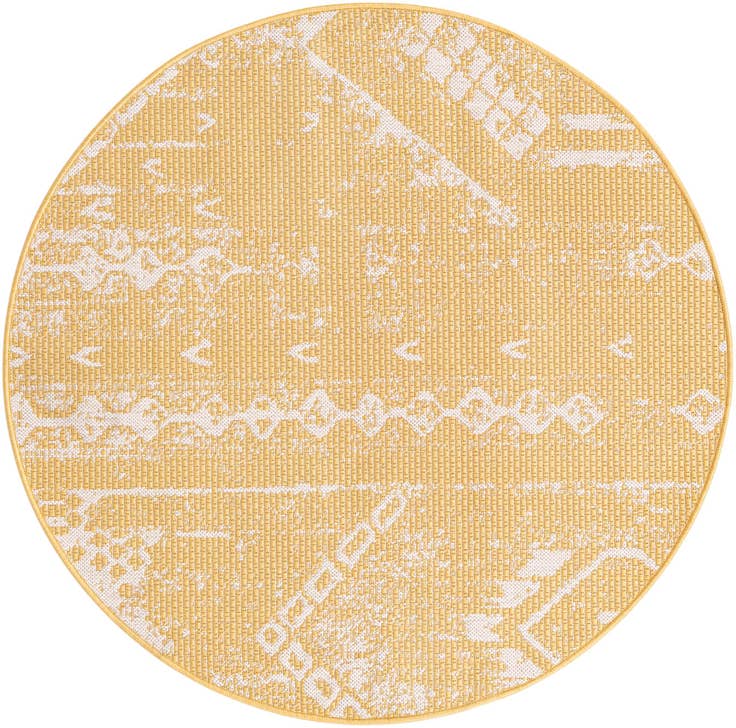 Detail image of 3' x 3' Easy-Clean Bohemian Indoor / Outdoor Round Rug