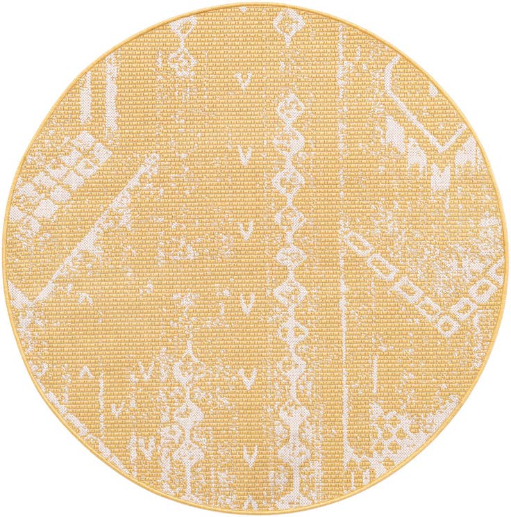Detail image of 4' x 4' Easy-Clean Bohemian Indoor / Outdoor Round Rug
