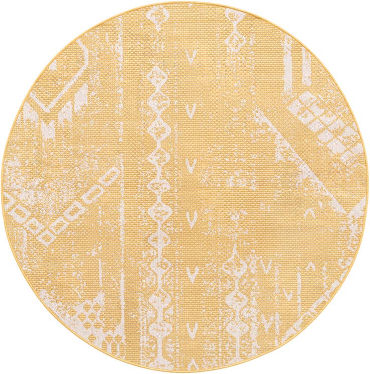 Detail image of 6' x 6' Easy-Clean Bohemian Indoor / Outdoor Round Rug