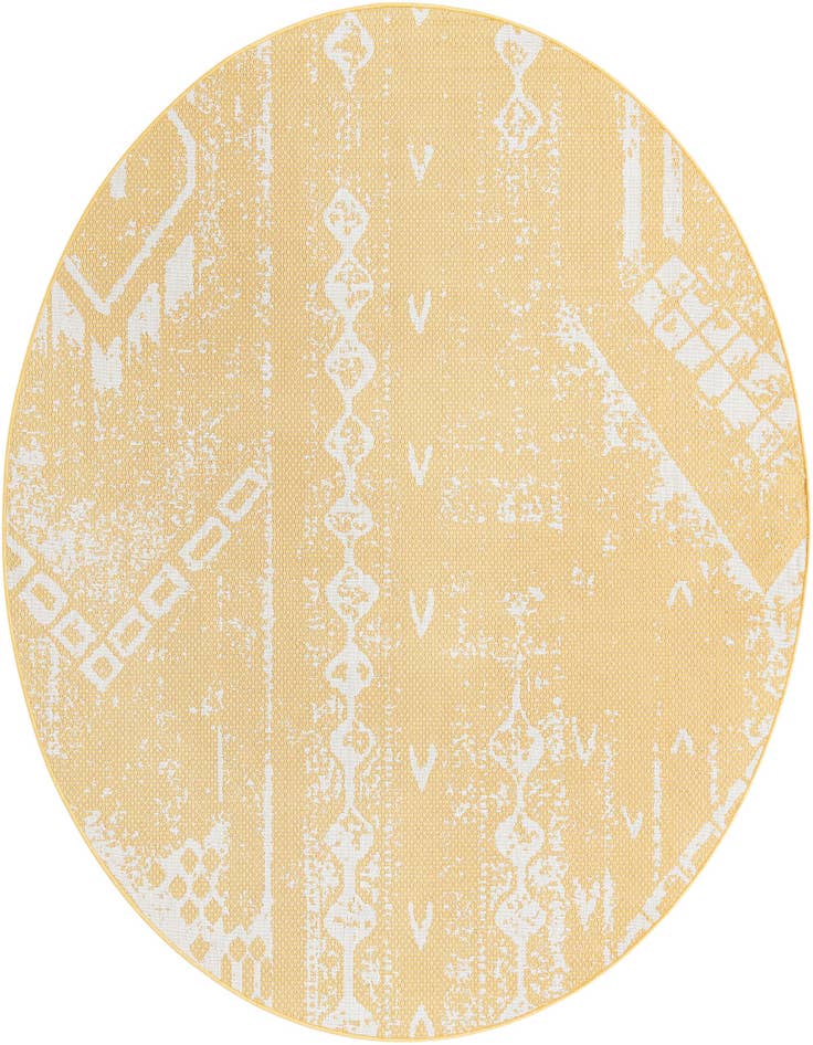 Detail image of 7' 10 x 7' 10 Easy-Clean Bohemian Indoor / Outdoor Round Rug