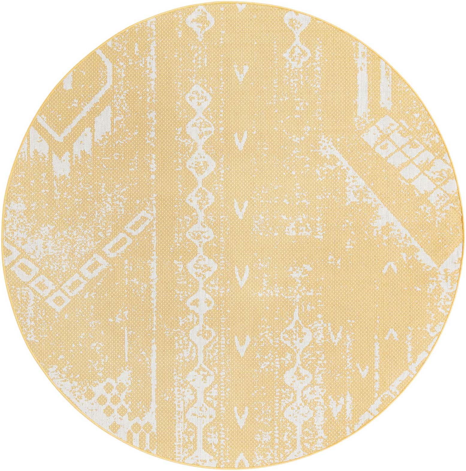 7' 10 x 7' 10 Easy-Clean Bohemian Indoor / Outdoor Round Rug
