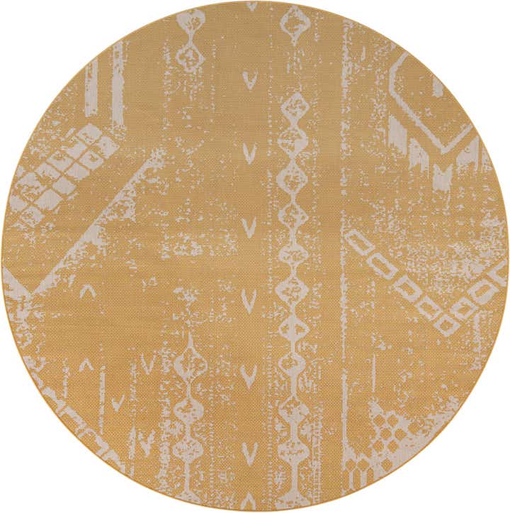 10' 8 x 10' 8 Easy-Clean Bohemian Indoor / Outdoor Round Rug
