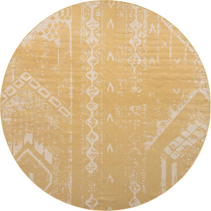 Detail image of 13' x 13' Easy-Clean Bohemian Indoor / Outdoor Round Rug