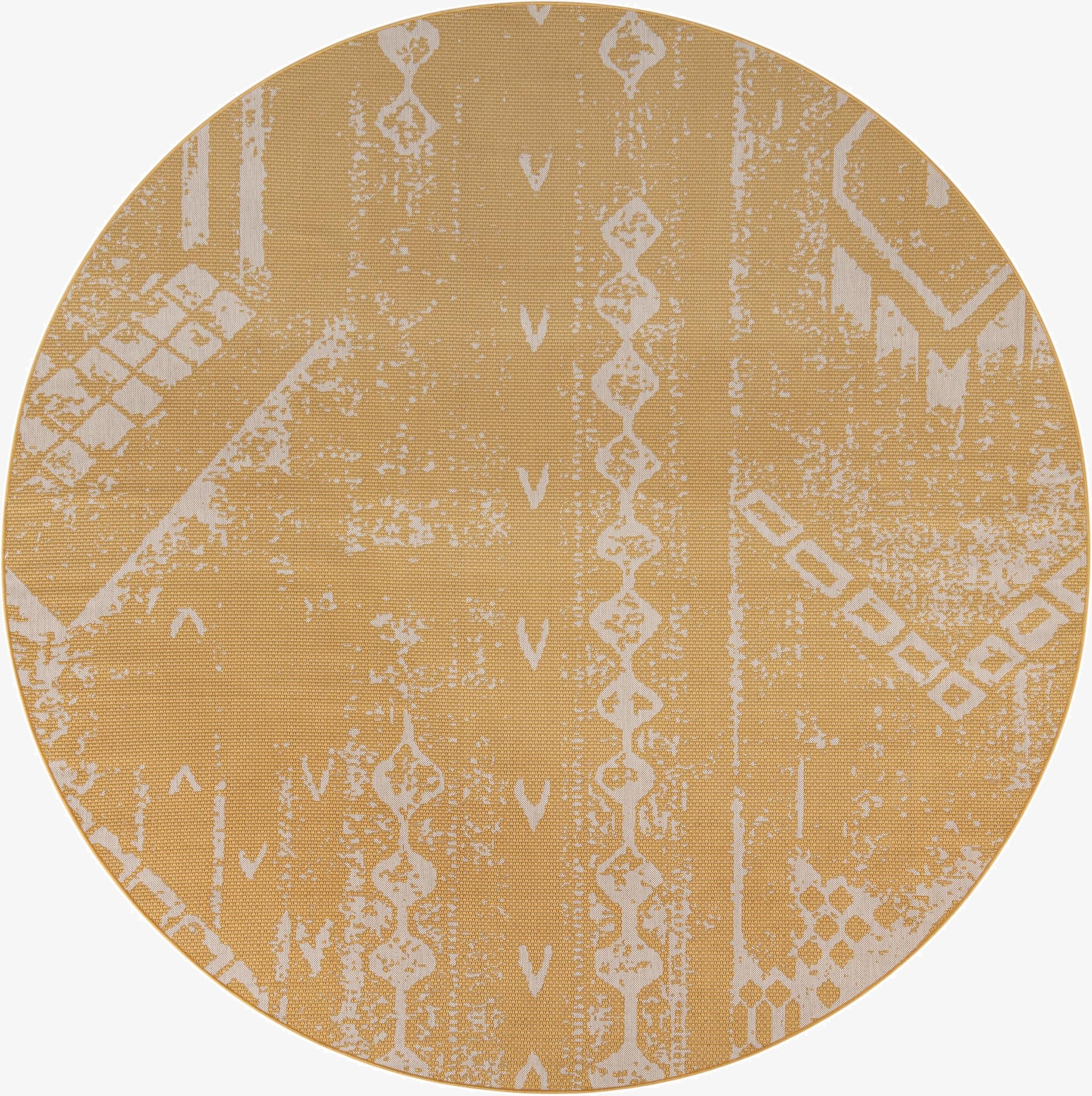 10' 8 x 10' 8  Washable Bohemian Indoor / Outdoor Round Rug