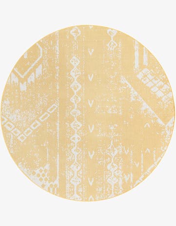 7' 10 x 7' 10 Easy-Clean Bohemian Indoor / Outdoor Round Rug