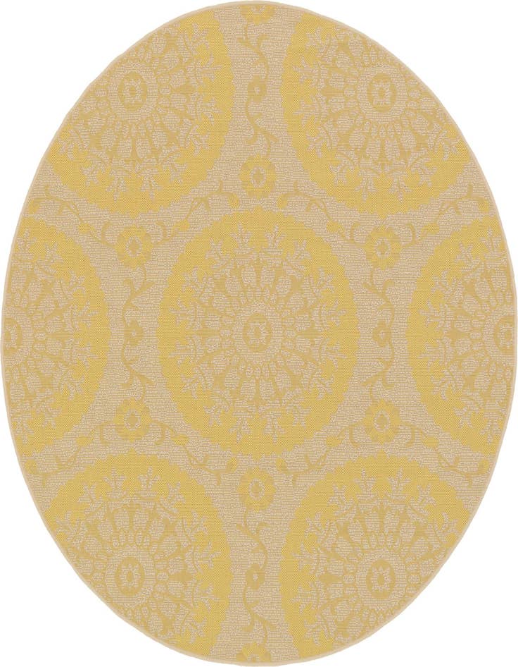 Detail image of 6' x 6' Easy-Clean Botanical Indoor / Outdoor Round Rug