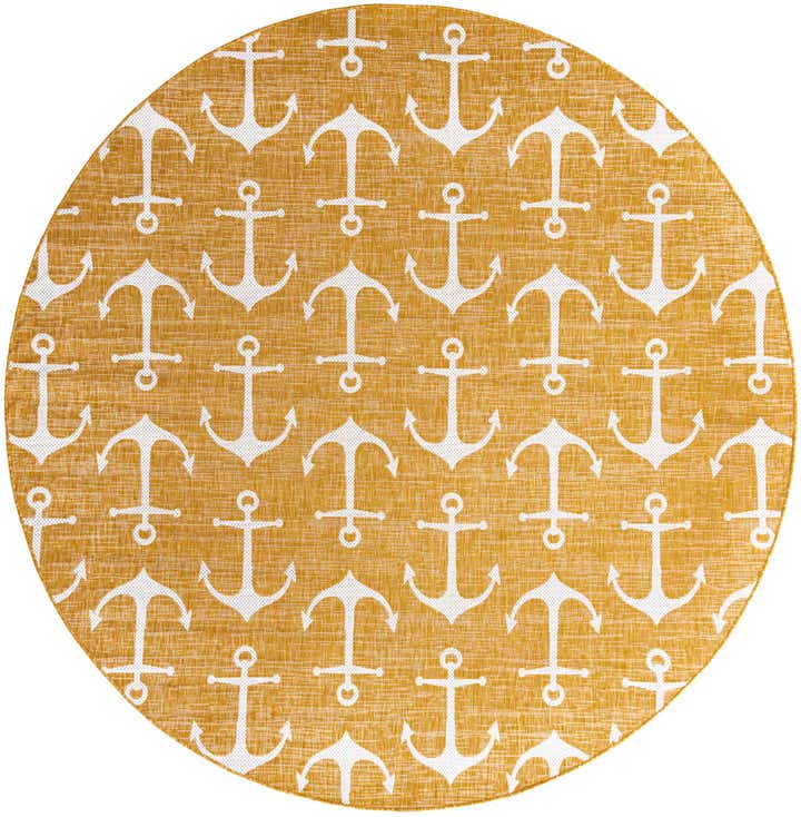 10' x 10' Easy-Clean Coastal Indoor / Outdoor Round Rug