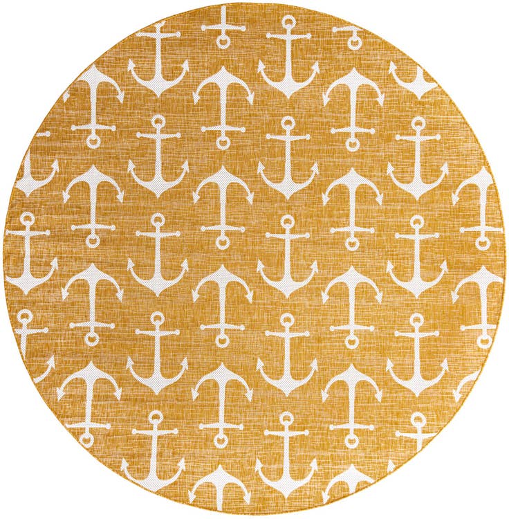 Detail image of 10' x 10' Easy-Clean Coastal Indoor / Outdoor Round Rug