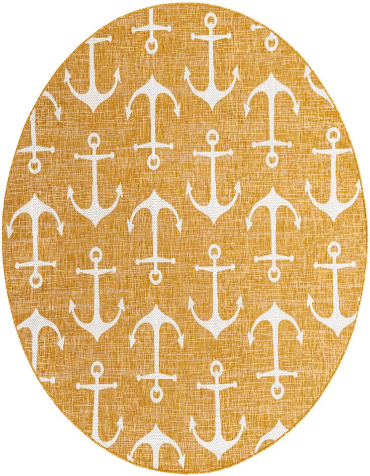 Detail image of 7' 10 x 7' 10 Easy-Clean Coastal Indoor / Outdoor Round Rug