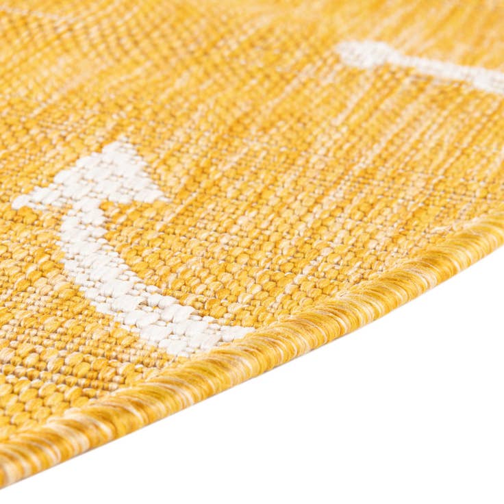 Detail image of 3' x 3' Easy-Clean Coastal Indoor / Outdoor Round Rug