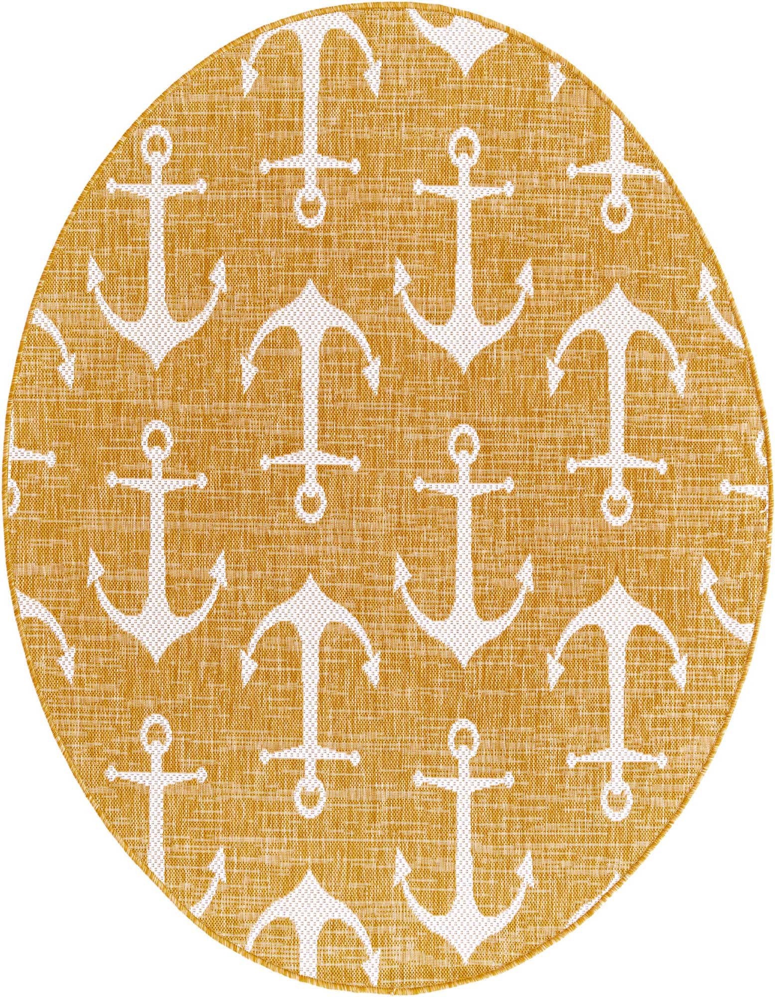 5' 3 x 5' 3 Easy-Clean Coastal Indoor / Outdoor Round Rug