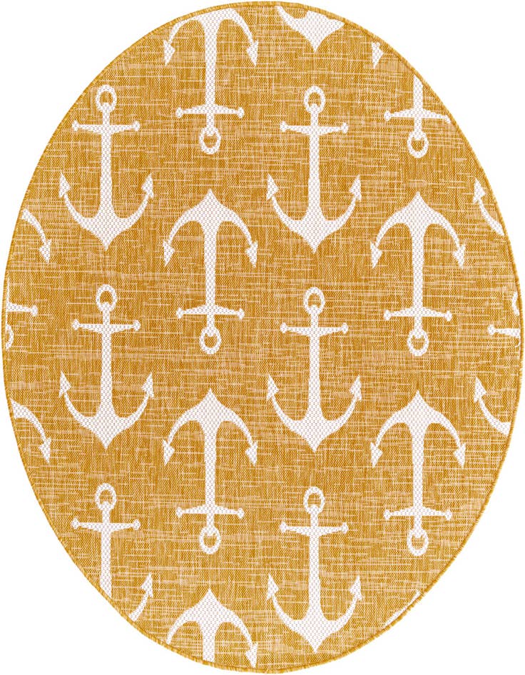Detail image of 5' 3 x 5' 3 Easy-Clean Coastal Indoor / Outdoor Round Rug