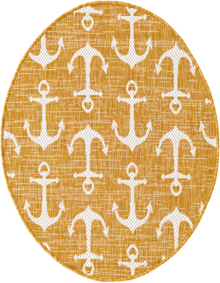 Detail image of 3' x 3' Easy-Clean Coastal Indoor / Outdoor Round Rug