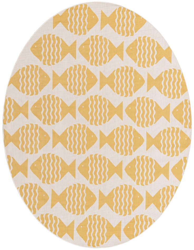 Detail image of 10' x 10' Easy-Clean Coastal Indoor / Outdoor Round Rug