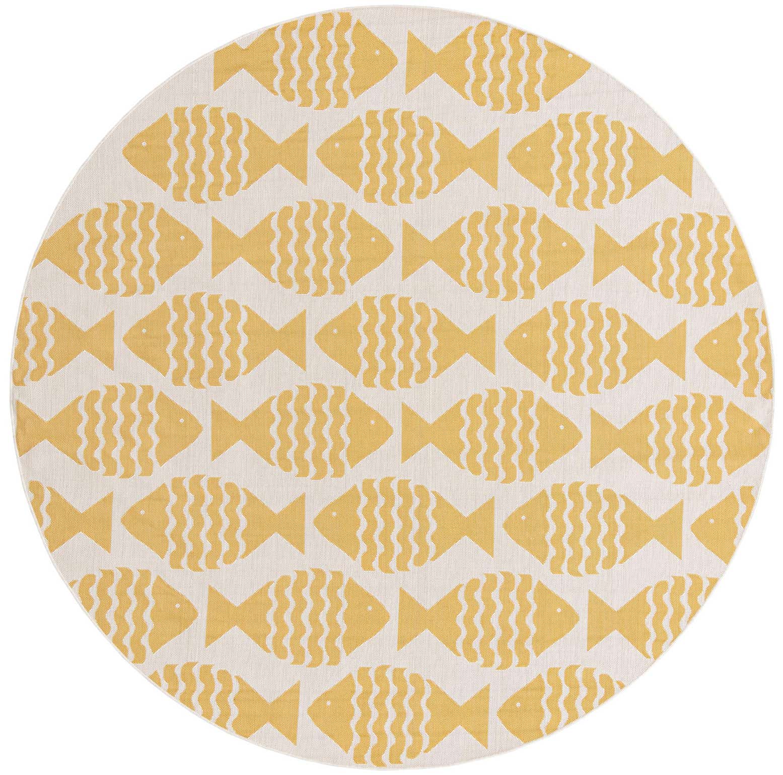 10' x 10' Easy-Clean Coastal Indoor / Outdoor Round Rug