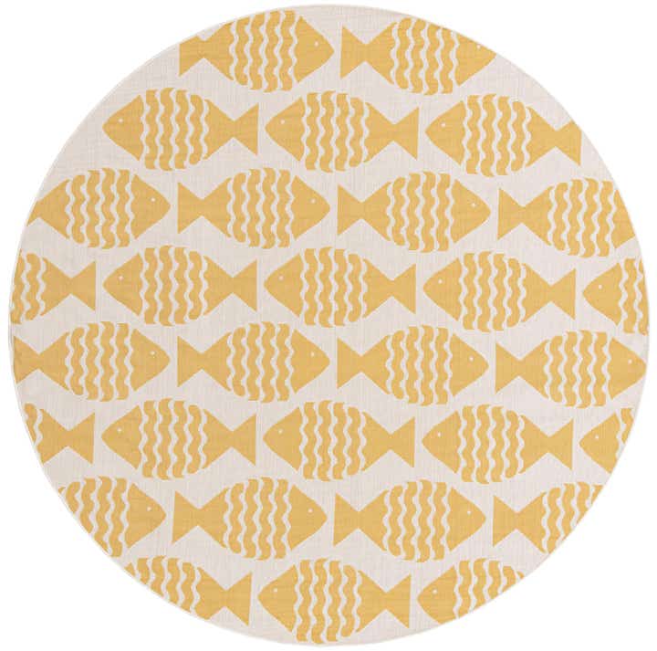 10' x 10' Easy-Clean Coastal Indoor / Outdoor Round Rug