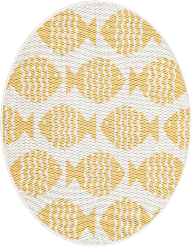 Detail image of 3' 1 x 3' 1 Easy-Clean Coastal Indoor / Outdoor Round Rug