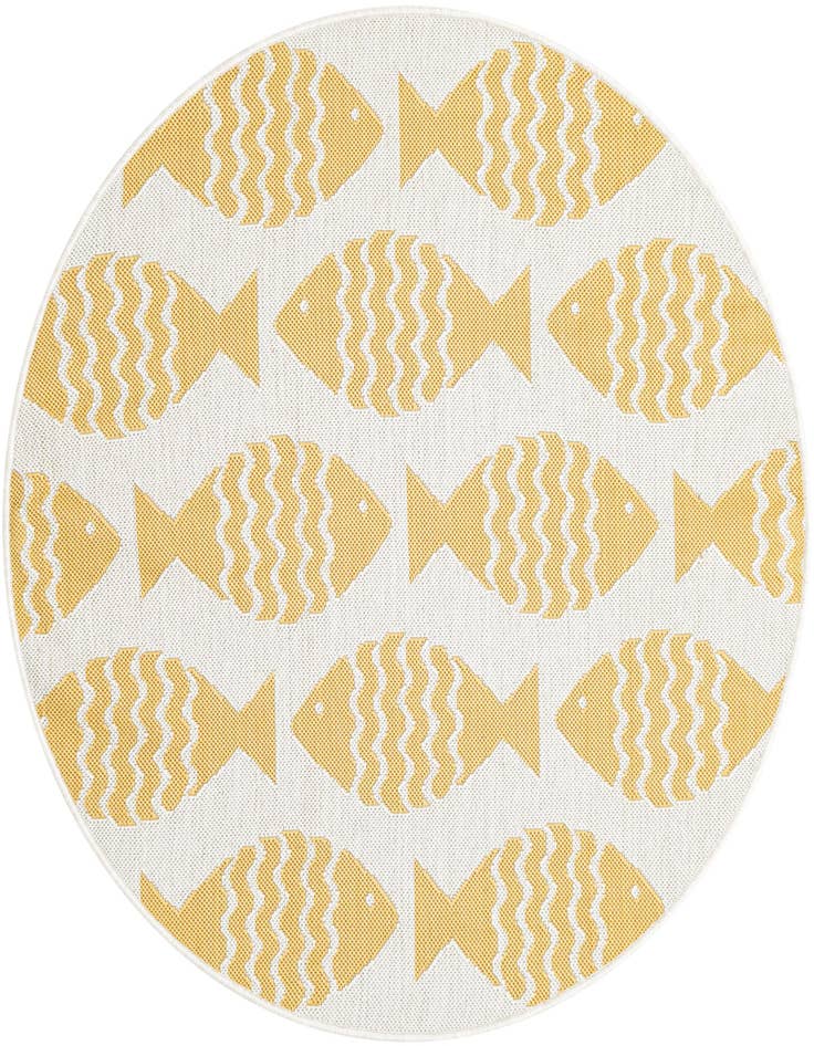 Detail image of 4' 1 x 4' 1 Easy-Clean Coastal Indoor / Outdoor Round Rug