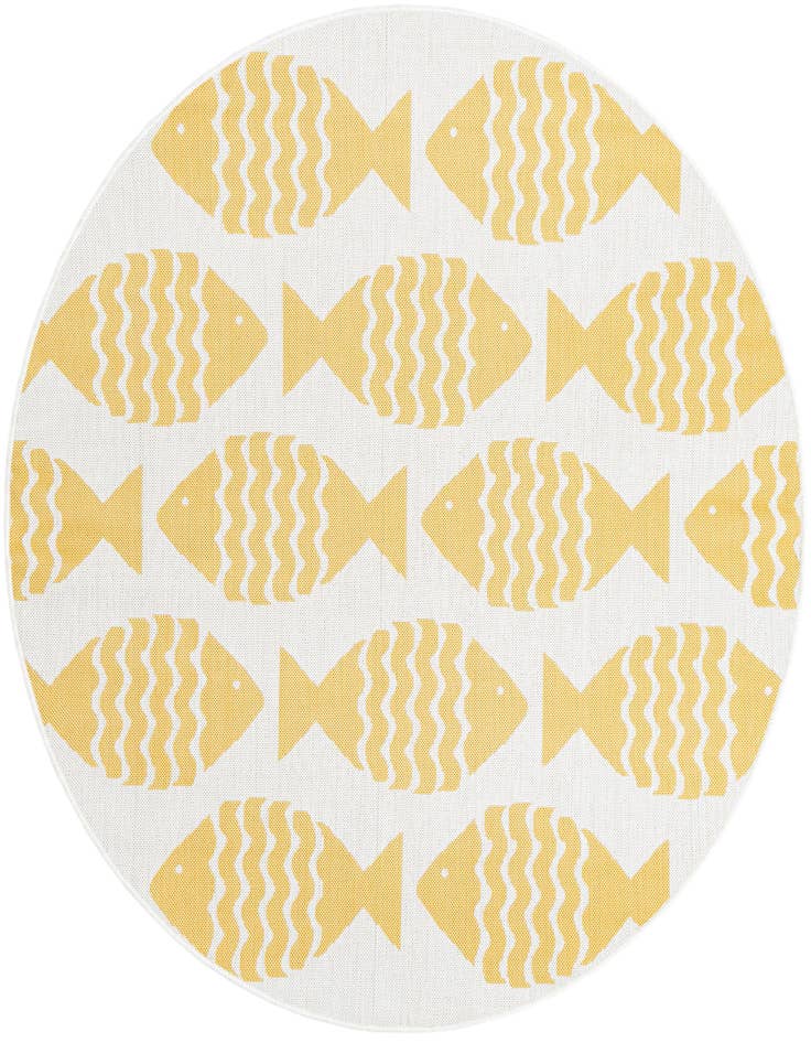 Detail image of 6' 1 x 6' 1 Easy-Clean Coastal Indoor / Outdoor Round Rug