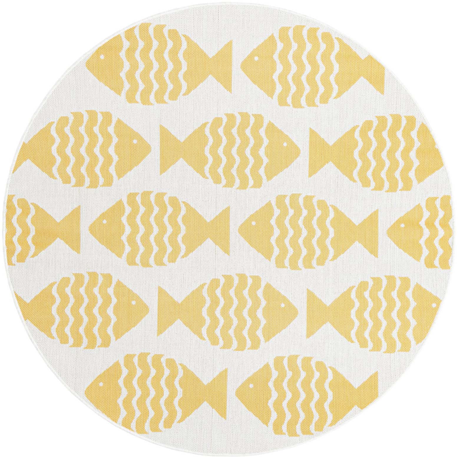 6' 1 x 6' 1 Easy-Clean Coastal Indoor / Outdoor Round Rug