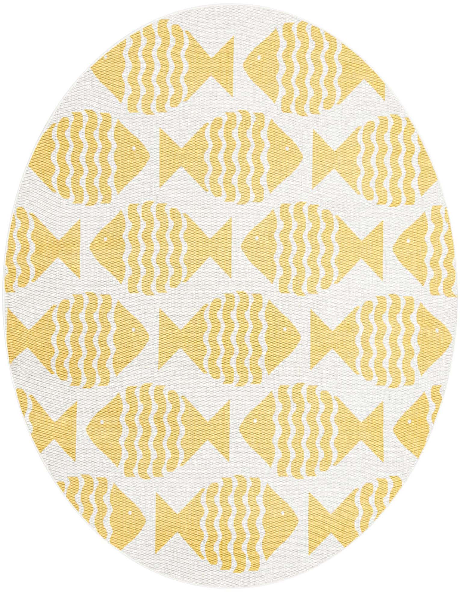 7' 10 x 7' 10 Easy-Clean Coastal Indoor / Outdoor Round Rug