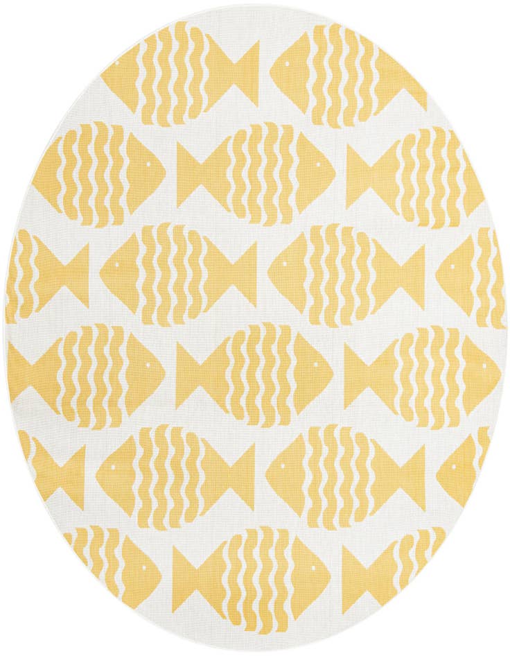 Detail image of 7' 10 x 7' 10 Easy-Clean Coastal Indoor / Outdoor Round Rug