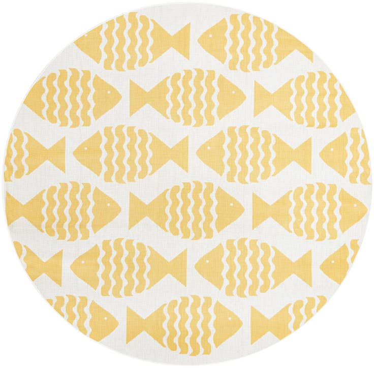 Detail image of 7' 10 x 7' 10 Easy-Clean Coastal Indoor / Outdoor Round Rug