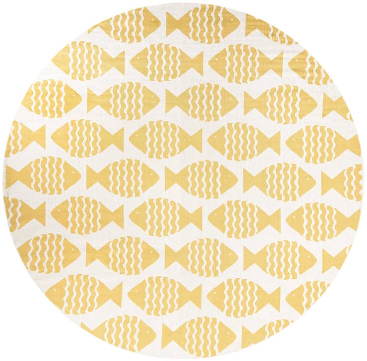 Detail image of 13' x 13' Easy-Clean Coastal Indoor / Outdoor Round Rug
