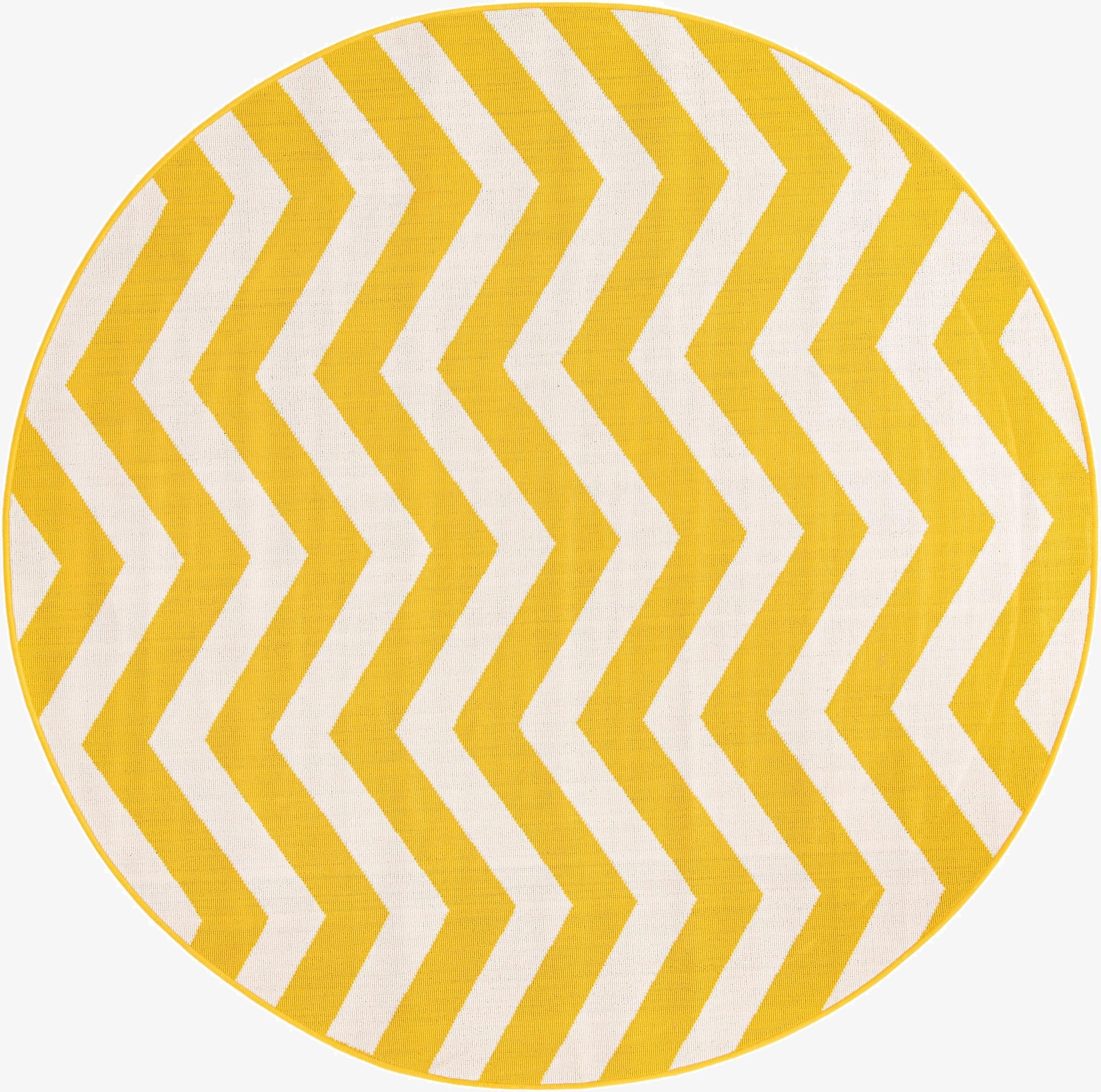 7' x 7'  Washable Coastal Indoor / Outdoor Round Rug