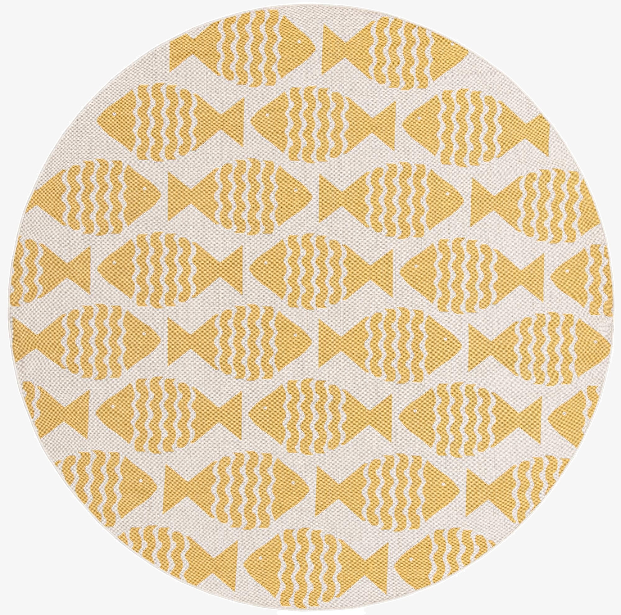 10' x 10'  Washable Coastal Indoor / Outdoor Round Rug