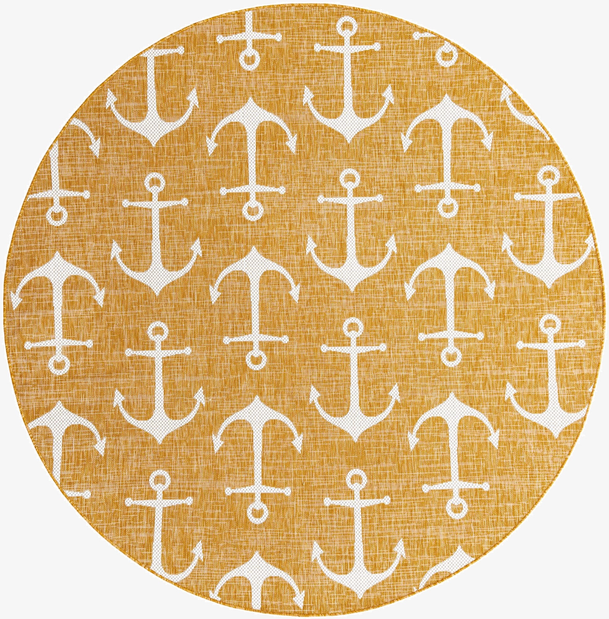 7' 10 x 7' 10  Washable Coastal Indoor / Outdoor Round Rug