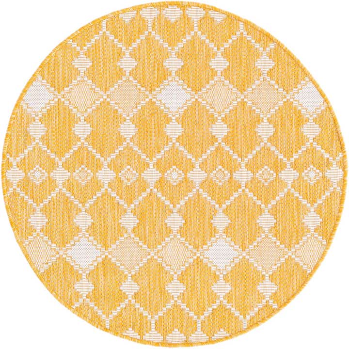 95cm x 95cm Easy-Clean Lattice Indoor / Outdoor Round Rug