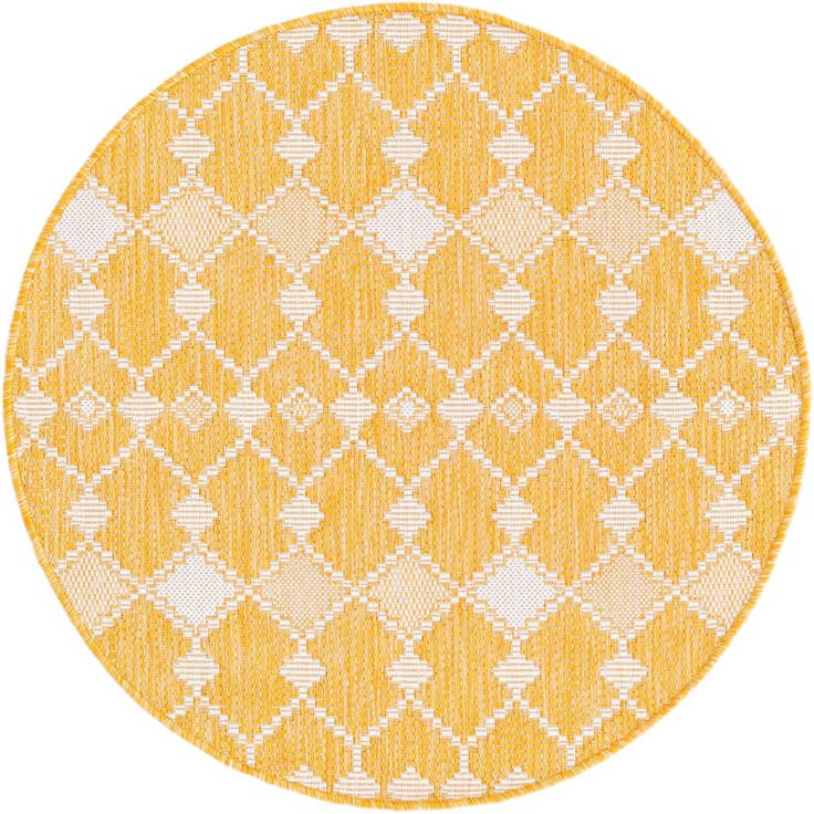 Detail image of 95cm x 95cm Easy-Clean Lattice Indoor / Outdoor Round Rug