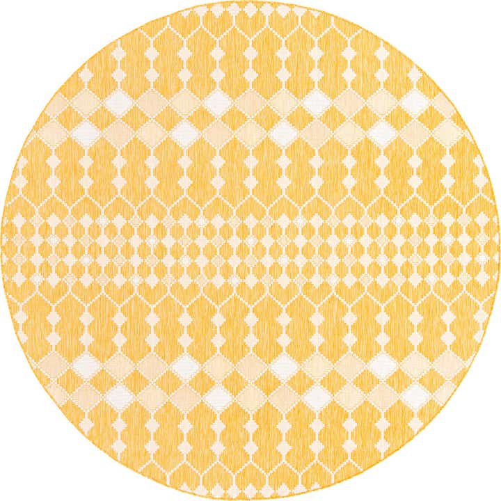 10' x 10' Easy-Clean Lattice Indoor / Outdoor Round Rug