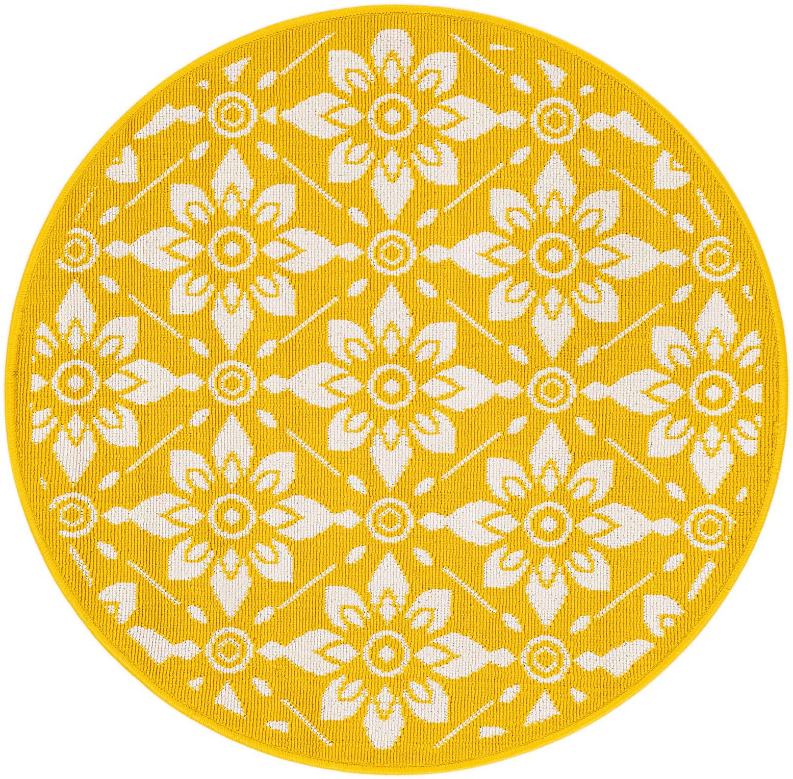 3' x 3' Easy-Clean Lattice Indoor / Outdoor Round Rug