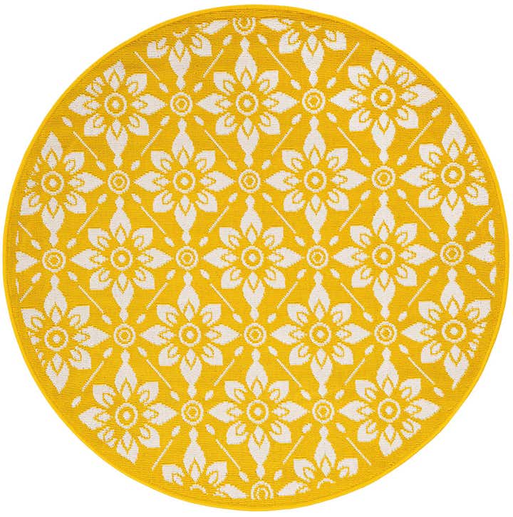 4' x 4' Easy-Clean Lattice Indoor / Outdoor Round Rug