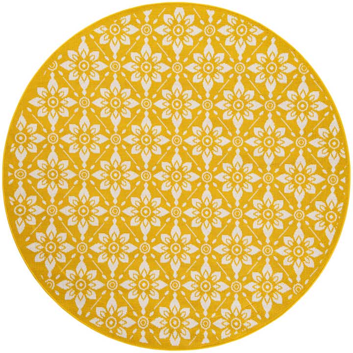 185cm x 185cm Easy-Clean Lattice Indoor / Outdoor Round Rug