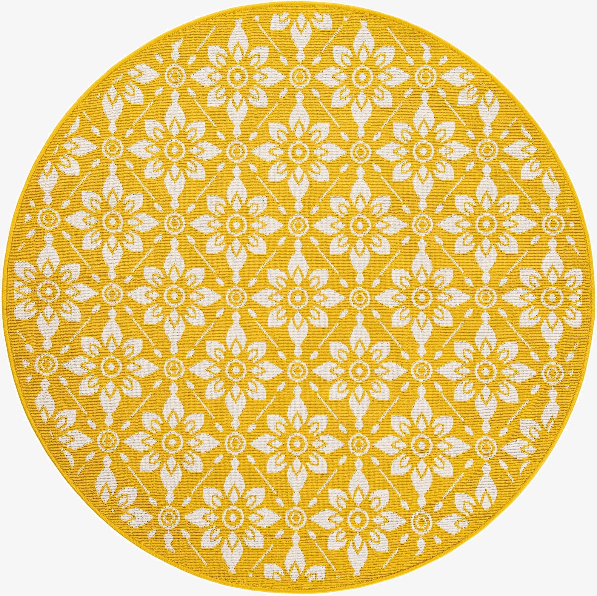 5' x 5' Washable Lattice Indoor / Outdoor Round Rug