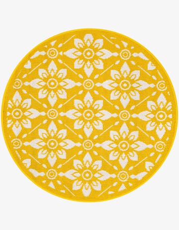 3' x 3' Easy-Clean Lattice Indoor / Outdoor Round Rug