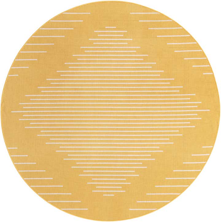 7' 10 x 7' 10 Easy-Clean Modern Indoor / Outdoor Round Rug