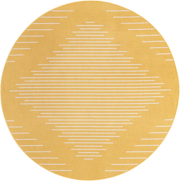 Detail image of 7' 10 x 7' 10 Easy-Clean Modern Indoor / Outdoor Round Rug