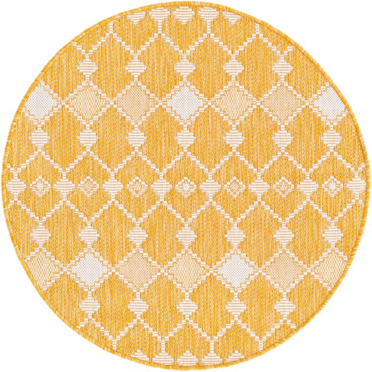 Detail image of 3' x 3' Easy-Clean Trellis Indoor / Outdoor Round Rug