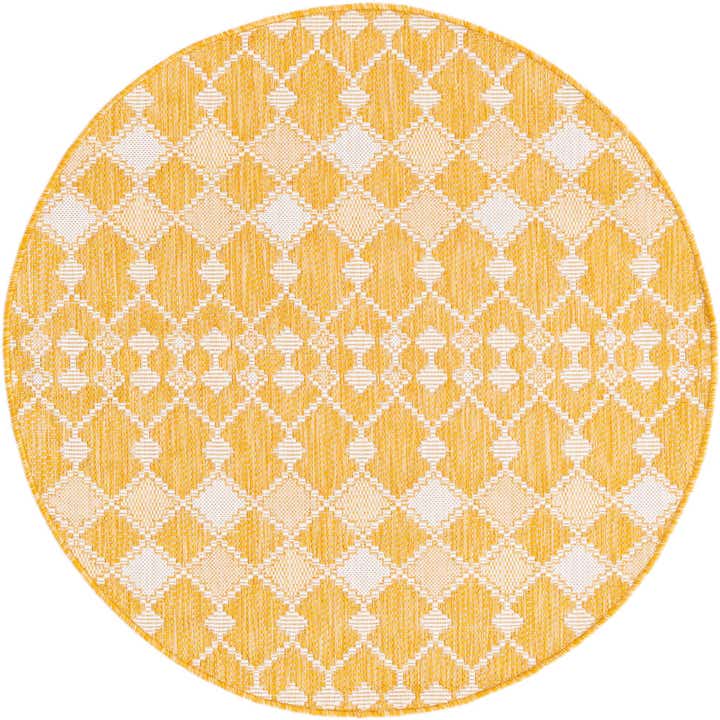 4' x 4' Easy-Clean Trellis Indoor / Outdoor Round Rug
