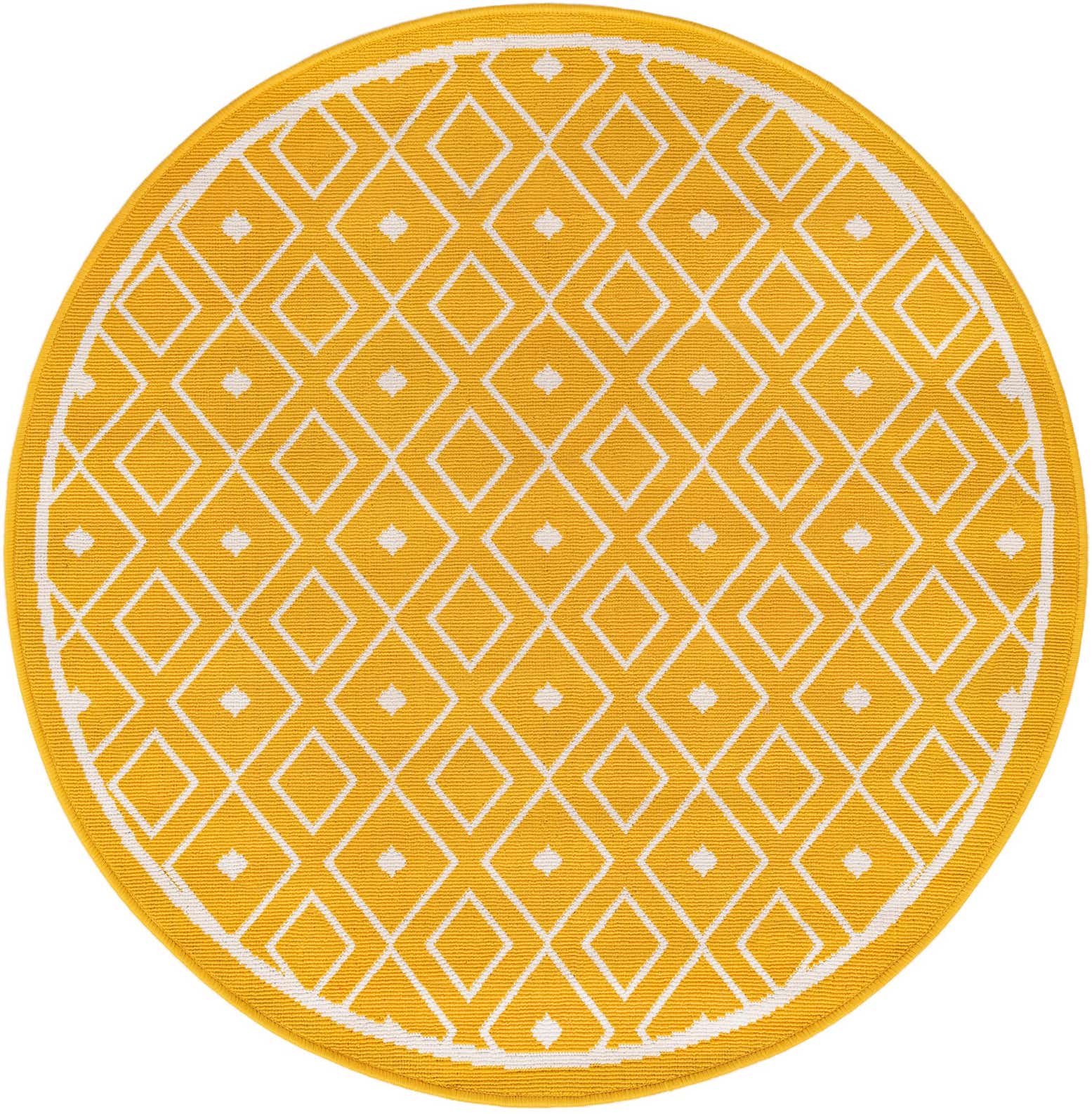 4' x 4' Easy-Clean Trellis Indoor / Outdoor Round Rug